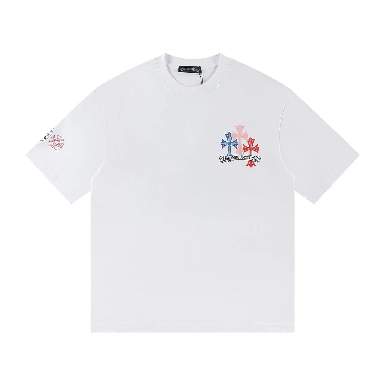 🅿️160 Style: 2025 new Croix Heart short-sleeved T-shirt Material: High version 300g double yarn combed cotton Size: S～XL Color: White Style number: Z005